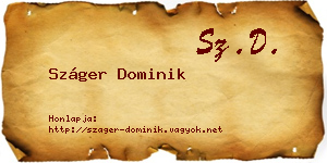 Száger Dominik névjegykártya