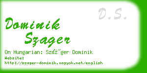 dominik szager business card